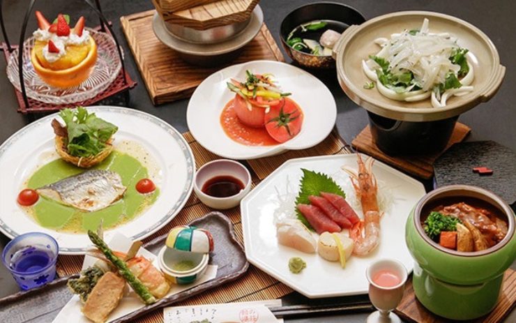 ご夕食の和洋創作会席料理