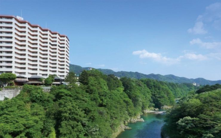 ホテルサンシャイン鬼怒川の渓谷側からの景観