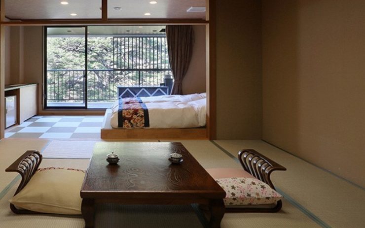 露天風呂付き客室の一例(和洋室)