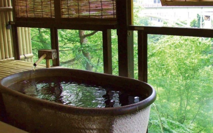 客室露天風呂の一例