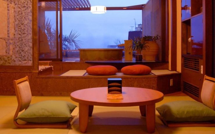 露天風呂付客室の一例