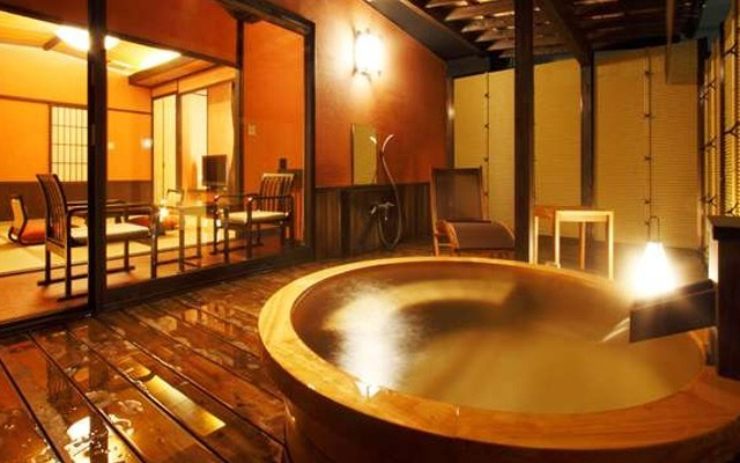 客室露天風呂の一例