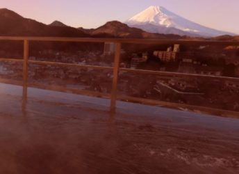 天空野天風呂からの富士山