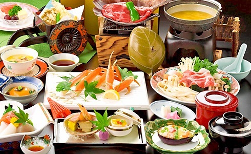 石和温泉の会席料理