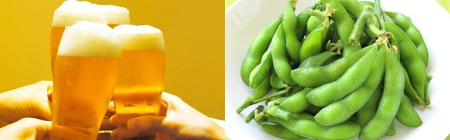 ビールとえだまめ