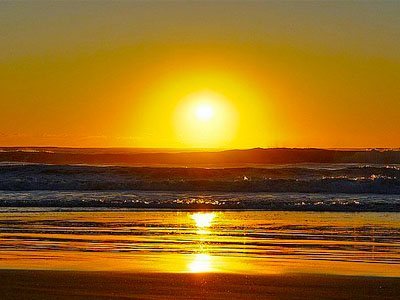 九十九里浜の夕焼け