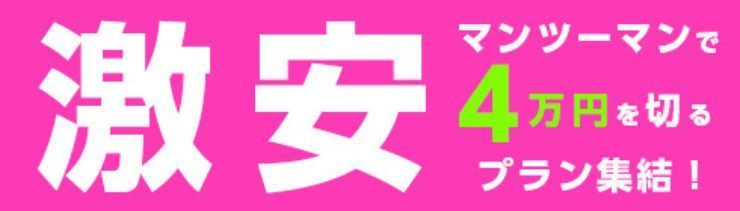 マンツーマンでお一人様4万円をきる破格のプラン終結！激安